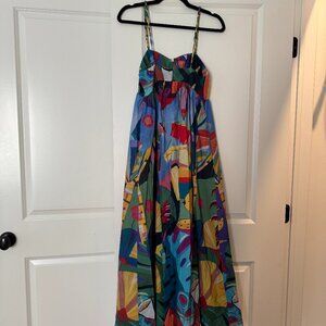 FARM Rio Tropical Scenario Sleeveless Maxi Dress size S